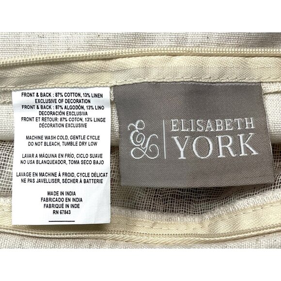 ELISABETH YORK 15"x35" Olivia Pink Lotus Embroidered PILLOW CASE Sham Home Decor - Picture 5 of 8